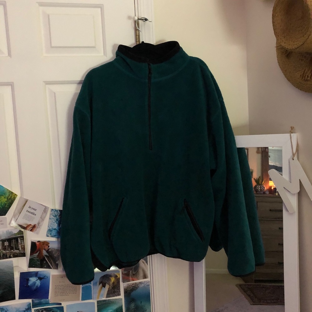 OUTERSPORT Turquoise Half-Zip Fleece